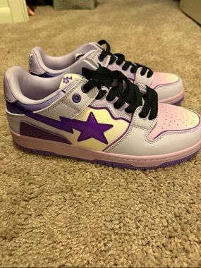 Bape Men Purple Lavender Star Low-Top Sneakers